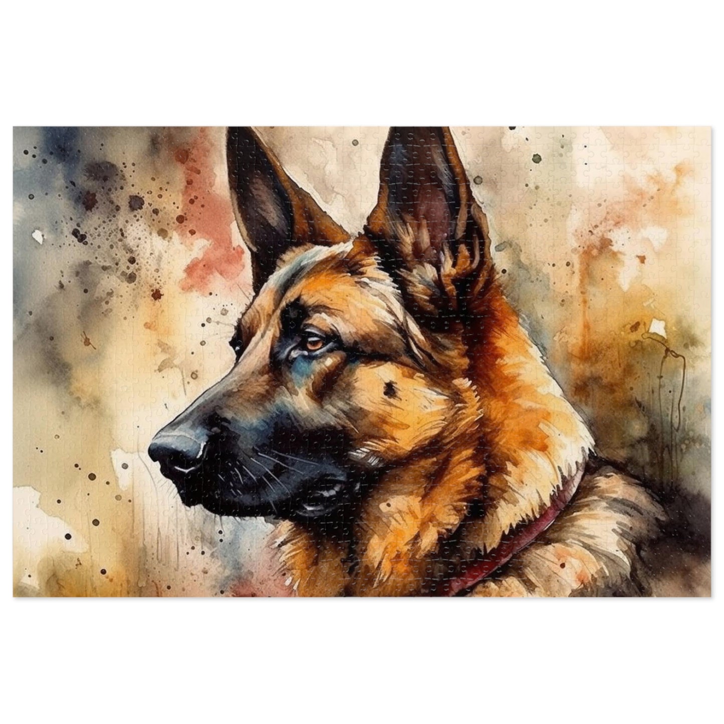 Watercolor German Shepherd Jigsaw Puzzle ( 500,1000-Piece)