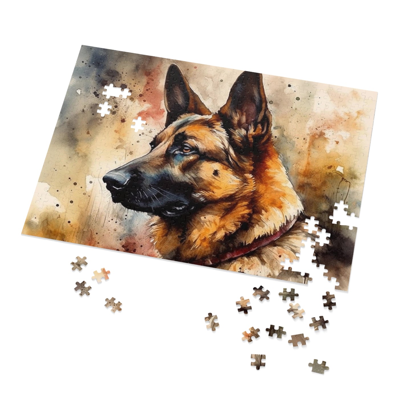 Watercolor German Shepherd Jigsaw Puzzle ( 500,1000-Piece)