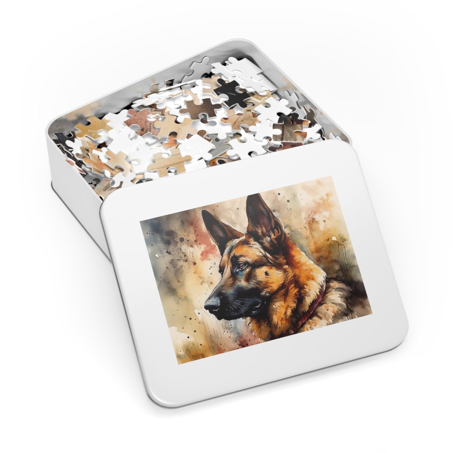 Watercolor German Shepherd Jigsaw Puzzle ( 500,1000-Piece)
