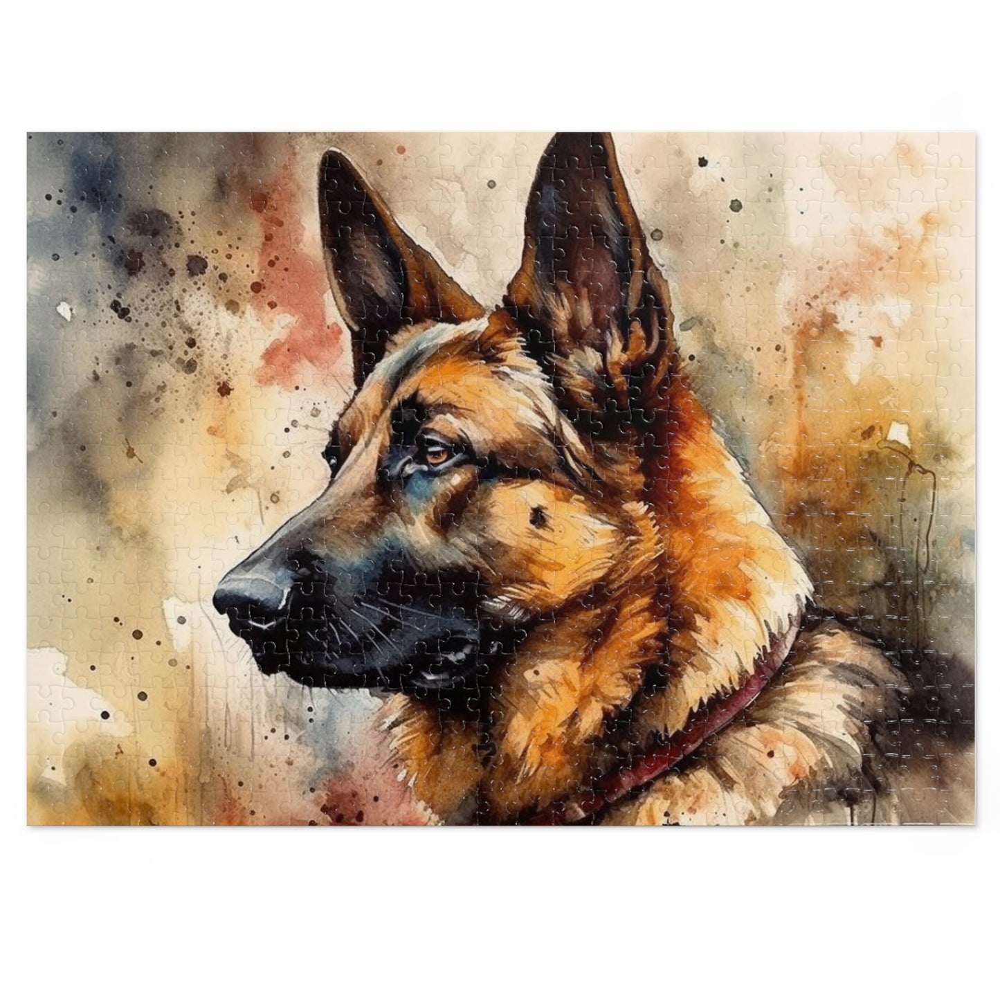 Watercolor German Shepherd Jigsaw Puzzle ( 500,1000-Piece)