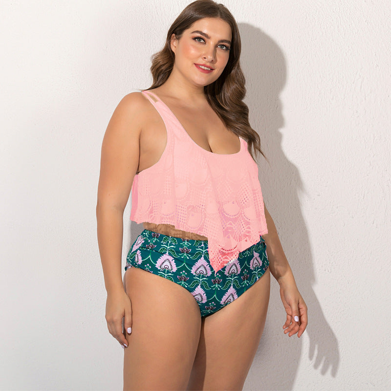 Splendidly Striking: Women's Split Plus Size Bikini