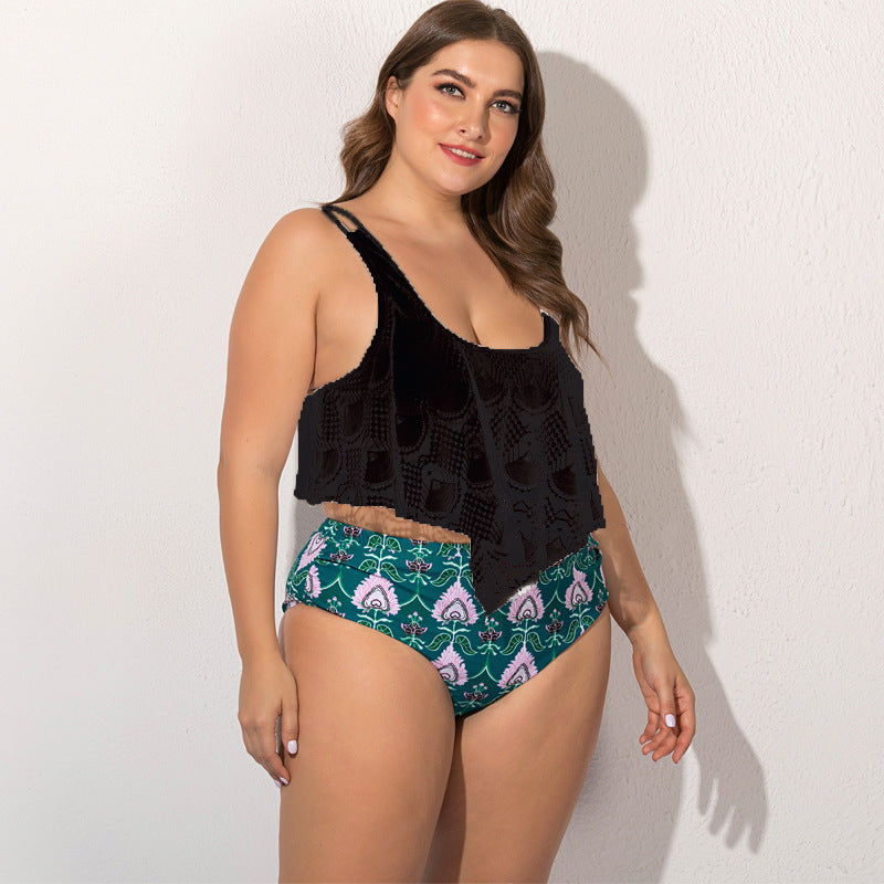 Splendidly Striking: Women's Split Plus Size Bikini