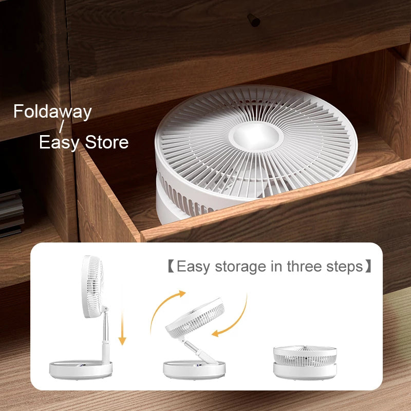 Stay Cool Anywhere with Our Rechargeable Folding Stand Fan - Portable and Convenient!
