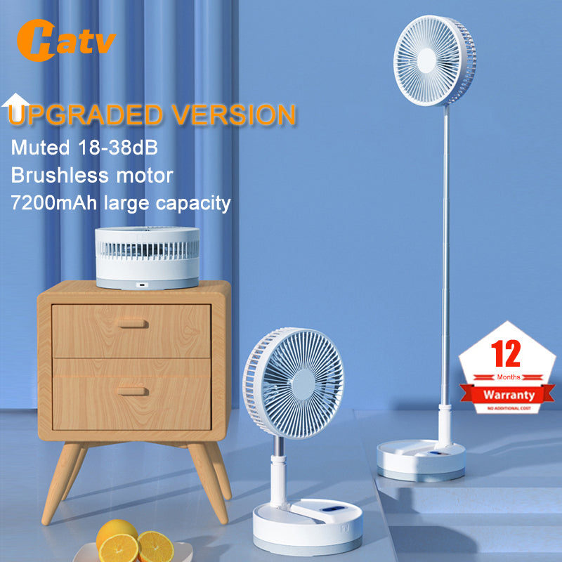Stay Cool Anywhere with Our Rechargeable Folding Stand Fan - Portable and Convenient!