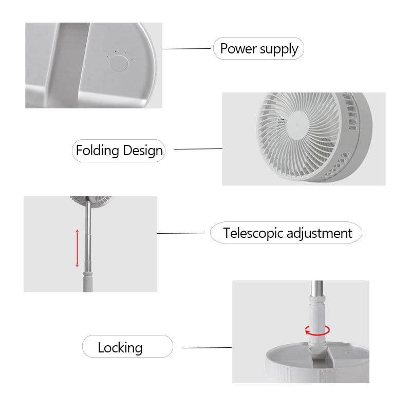 Stay Cool Anywhere with Our Rechargeable Folding Stand Fan - Portable and Convenient!