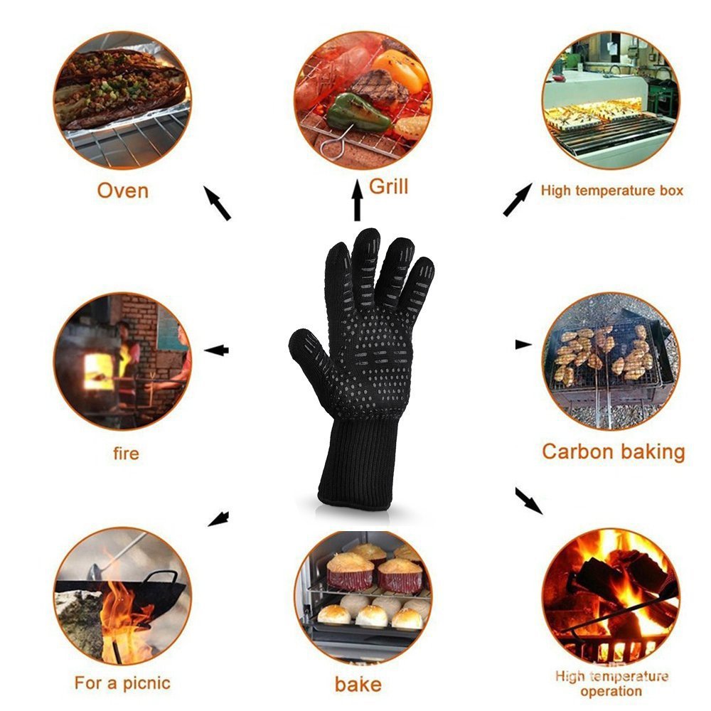 High-Temperature Resistance BBQ Gloves - Perfect for Grilling and Cooking Safety