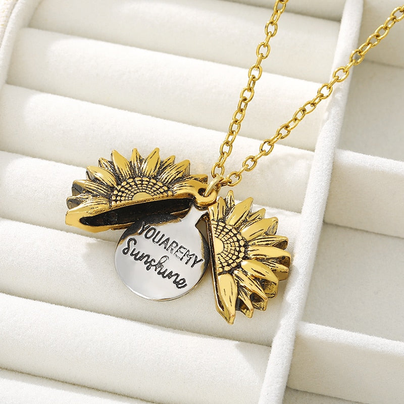 Radiate your style with our stunning Sunflower Pendant Necklace.