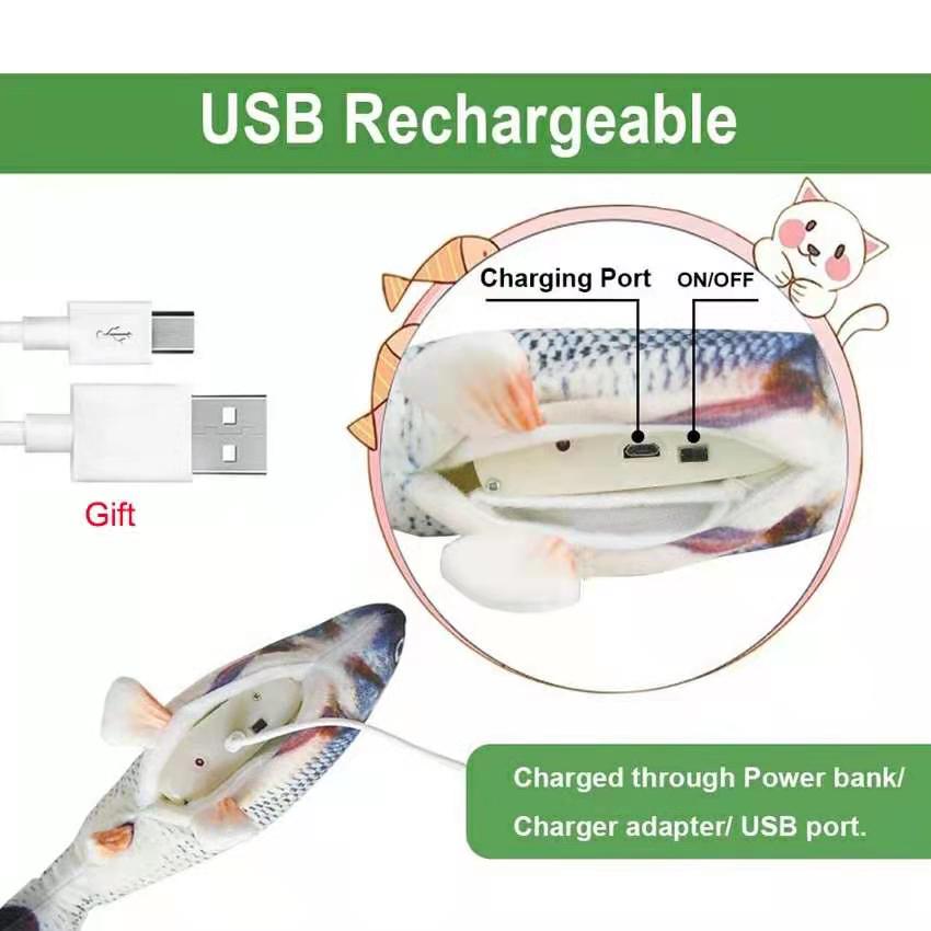 Keep Your Cat Entertained with Our Interactive Fish USB Charger Toy - Shop Now